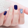 Picture of DUKASOU Semi Cured Gel Nail Strips, 28pcs Real Nail Polish Art Stickers/Wraps Need UV Light, Includes Prep Pads, Nail File & Wood Stick, Sticker Nails for Women Girls Kids DIY（Navy Blue)