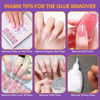 Picture of Makartt Nail Glue Remover Kit, for Press on Nails, 10ML Glue Off, 100/180 Grit Nail File Buffer, 5ML Cuticle Oil, All in One Press On Nails Remover and Nail Care Kit