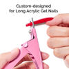 Picture of MelodySusie Acrylic Nail Clippers with 15pcs Magnet Sizers, Professional Nail Clippers Cutters for Long Acrylic Gel Nails Tips, Adjustable Stainless Nail Trimmer, Manicure Tool for Salon Home, Pink