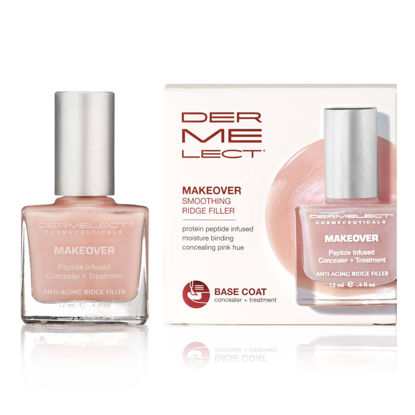 Picture of Dermelect Makeover Ridge Filler - Award-Winning Nail Treatment, Strengthens, Moisturizes, Conceals Imperfections, Keratin & Peptide Enriched, For Healthy, Smooth Nails 0.4 oz