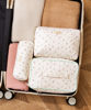 Picture of HBselect Quilted Makeup Bag, 3PCS Cotton Large Travel Makeup Bag, Cute Floral Coquette Make up Bag Cosmetic Bag Toiletry Bag for Women Girls