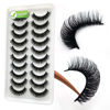 Picture of 3d Plant Fibre Russian Strip Lashes, D Curl Lash Strips, Natural False Lashes Mink, Wispy Fake Lashes, D Curl Strip Lashes, Natural Wispies Mink Eyelashes, Faux Mink Eyelashes Natural Look(SDC78)