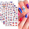 Picture of 8Sheets 4th of July Nail Art Stickers Decals Red Blue White American Flag 3D Self-Adhesive Nail Decals Flame Butterfly Heart Designs Independence Day Nail Decorations DIY Nail Supplies for Women Kids