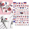 Picture of 8Sheets 4th of July Nail Art Stickers Decals Red Blue White American Flag 3D Self-Adhesive Nail Decals Flame Butterfly Heart Designs Independence Day Nail Decorations DIY Nail Supplies for Women Kids