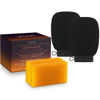Picture of VALITIC 2 Pack Kojic Acid Vitamin C & Retinol Soap Bars for Dark Spot & A Pair Of Black Exfoliating Gloves for Body Scrubs