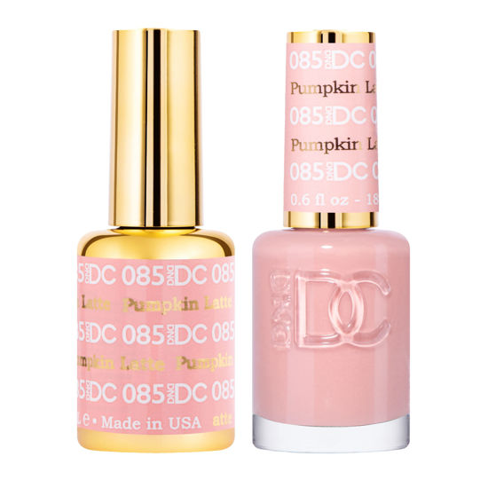 Picture of DND DC Gel Polish Set, Beige Nude Collection, UV/LED Gel Polish and Air Dry Nail Lacquer, Matching Chip-Free Polish Duo, 085 Pumpkin Latte, 0.5 Fl Oz