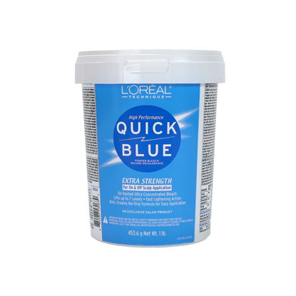 Picture of L'Oréal Technique Quick Blue High Performance Bleach | Professional Hair Bleaching Powder | No Drip Formula | Extra Strength Lightening Action Lifts Up To 7 Levels | Single Application | 1 Pound