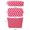 Picture of LYDZTION Large Capacity Makeup Bag Set - 3 Pieces Checkered Cosmetic Bag for Women Travel Makeup Bag Organizer Cute Makeup Brushes Storage Bag Travel Toiletry Bag Storage Bag for Women,Pink