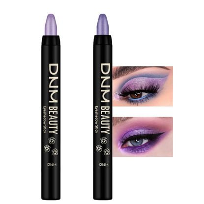 Picture of Kaely 2Pcs Cream Eyeshadow Stick Set for Eyes,Light Purple & Vioiet Shimmer Pen,Eye Brightener Halloween Makeup,sombras para ojos,Smooth Eye Shadow Highlighter Crayon Pencil Waterproof,08+09