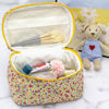 Picture of PAZIMIIK Cotton Makeup Bag for Women Large Quilted Travel Cosmetic Case Girls' Make Up Organizer,Little Flower
