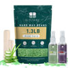 Picture of BLITZWAX 1.3lb Wax Beads for Hair Removal Aloe Vera Hard Wax for Sensitive Skin, with 30 Wooden Sticks, 2 Pre&Post Oils for Body, Bikini, Legs and Brazilian Waxing, Perfect for Women Men at Home Salon