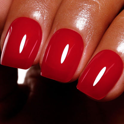 Picture of Ozzeal Gel Polish, 0.5 Fl Oz Ruby Red Gel Nail Polish Christmas Soak Off LED UV Gel Nail Polish Art Starter Manicure Salon DIY Nail Gel Polish