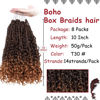 Picture of Beverlee 10 Inch 8 Packs Boho Box Braids Goddess Box Braids Kids Crochet Hair Bohemian Hippie Braids Braiding Hair Box Braids with Curly Ends Messy Pre-looped Synthetic Crochet Hair for Black Women