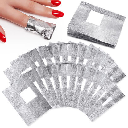 Picture of Makartt Nail Polish Remover, 100pcs Nail Foil Wraps for Soak Off Gel Polish Remover, with 1.18inch Pre-attached Lint Free Cotton Pads For Nails, Non Acetone Nail Polish Remover