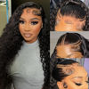 Picture of Deep Wave Lace Front Wigs Human Hair 200% Density 20 Inches HD Deep Wave Wig Human Hair Lace Front Wigs Deep Curly Human Hair Wig For Women 13x4 Deep Wave Frontal Wig Pre Plucked With Baby Hair
