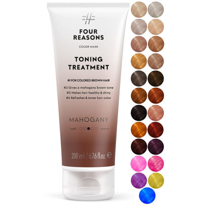 Picture of Four Reasons Color Mask - Mahogany 27 Colors) Toning Treatment, Color Depositing Conditioner, Tone & Enhance Color-Treated Hair - Semi Permanent Hair Dye, Vegan and Cruelty-Free, 6.76 fl oz