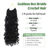 Picture of 8 Packs Goddess Box Braids Crochet Hair 10 Inch Pre-looped Bohemian Crochet Boho Box Braids With Curly Ends 3X Crochet Braids Hair for Women Synthetic Braiding Hair (10 inch, #1B)