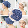 Picture of Jseng 2PC Microfiber Hair Drying Caps, Extrame Soft & Ultra Absorbent, Fast Drying Hair Turban Wrap Towels Shower Cap for Girls and Women