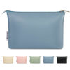 Picture of Narwey Small Makeup Bag for Purse Small Cosmetic Bag Women PU Leather Travel Makeup Pouch Zipper Pouch (Greyish Blue)