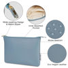 Picture of Narwey Small Makeup Bag for Purse Small Cosmetic Bag Women PU Leather Travel Makeup Pouch Zipper Pouch (Greyish Blue)