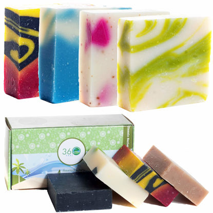 Picture of 360Feel Assorted Handmade Soap Bars Womens Mens Romantic Anniversary Wedding Gift Set, Large, 20 Oz (Pack of 4)