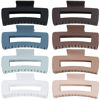 Picture of 4.1 Inch Large Hair Claw Clips 8 Pcs Rectangle Big Hair Clips for Thick Hair Nonslip Acrylic Banana Jaw Clips Hair Accessories for Women and Girls (Blue Brown)