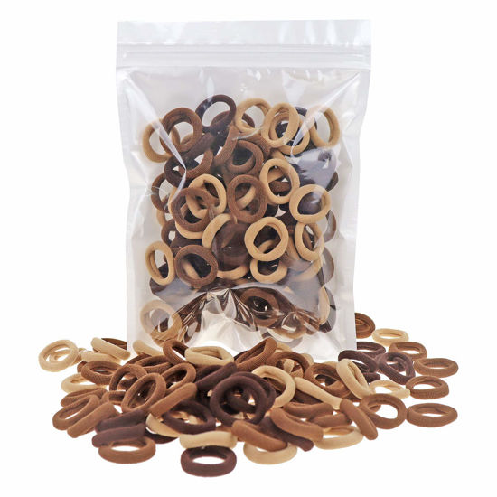 Picture of 100 Pack Nylon Small Hair Ties Seamless Ponytail Holder Toddlers Baby Girls' Hair Elastics