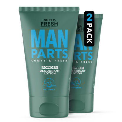 Picture of Super Fresh Man Parts Ball Deodorant for Men | Powder Lotion, Fresh Control Odor, Anti Chafing, Stop Itch, Absorb Sweat, Aluminum Free, 4 oz Tube (2PK)