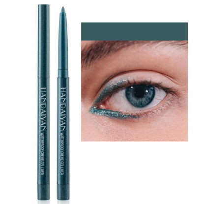 Picture of ONarisae eyeliner pencil retractable eyeliner creamy pigmented smudge proof eye liner pen shimmer Dark Green