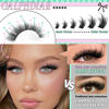 Picture of calphdiar Volume Lash Clusters Kit Fluffy Eyelash Extension Kit Wispy 200D D Curl Cluster Eyelash Extensions Lash Kit Spiky Individual Lashes Clusters Kit for Salon Cat Eye Lashes Extension