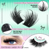 Picture of calphdiar Volume Lash Clusters Kit Fluffy Eyelash Extension Kit Wispy 200D D Curl Cluster Eyelash Extensions Lash Kit Spiky Individual Lashes Clusters Kit for Salon Cat Eye Lashes Extension