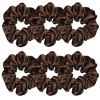 Picture of Sufermoe 6 Pcs Satin Silk Hair Scrunchies, 4.5 Inch, Dark Brown, Hair Accessories for Women and Girls