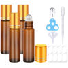 Picture of 4 Pack, Essential Oil Roller Bottles, Amber Glass Roller Balls for Essential Oils, 10ml Empty Rollerball Bottles for Travel Refillable Roll on Perfume Bottles with Caps