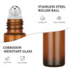Picture of 4 Pack, Essential Oil Roller Bottles, Amber Glass Roller Balls for Essential Oils, 10ml Empty Rollerball Bottles for Travel Refillable Roll on Perfume Bottles with Caps