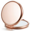 Picture of Getinbulk Compact Mirror for Purse, Double-Sided 1X/2X Magnifying Metal Pocket Makeup Mirrors(Round, Rose Gold)