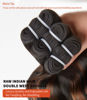 Picture of mlip Raw Bundles Human Hair Body Wave, No Tangle Shedding, Keep Texture Silky Soft After Multiple Washes, 15A Raw Indian Hair Bundles 20 20 20 Inches, Brown Highlight Bundles