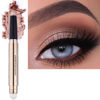 Picture of SAUBZEAN Rose Gold Eyeshadow Stick Makeup, Highlighter Matte Cream Eye Shadow Pencil, Waterproof Hypoallergenic Long Lasting Crayon, Glitter Primer Palette Shimmer Eyeliner Pen wiht Soft Brush