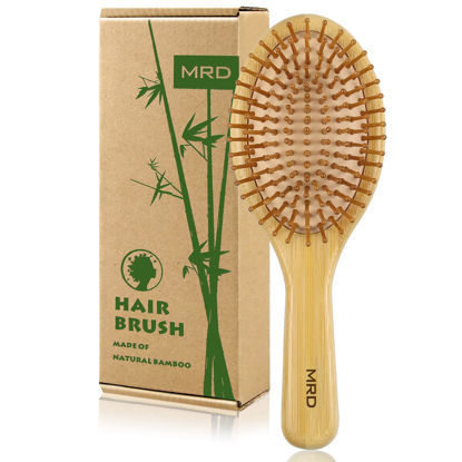 Picture of MRD Hair brush, Natural Bamboo Paddle Detangling Hairbrush, Massage Scalp Thick/Thin/Curly/Dry Hair For Women & Men