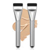 Picture of BEAUTYFACTOR 2Pcs Flat Foundation Brush,Face Mask Brush Makeup Spatula Facial Brush for Liquid Foundation Mask,Premium Face Korean Makeup Brush for Blending Cream (Silver&Silver)