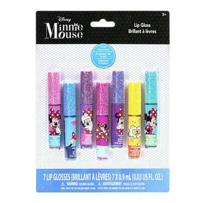 Picture of Disney Minnie Mouse 7 Piece Plant Based Lip Gloss, Girls Party Favors, First Makeup Set for Girl, Perfect for Parties, Sleepovers, and Birthday Gifts, Ages 3+, by Townley Girl