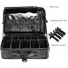 Picture of gzcz Large Makeup Train Case Professional 16" Travel Makeup Cosmetic Bag Organizer Portable PU Leather Makeup Storage Case Artist Box with Adiustable Dividers & Strap (L-Crocodile Pattern)