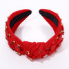 Picture of boderier Valentines Day Headband Red Pink Heart Headband Jeweled Crystal Knotted Headband Valentines Lover Party Hair Accessory (Red-Beaded Rhinestone Heart)