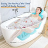 Picture of Luxury Bath Cushion, Full Body Bathtub Pillow with 160 Suction Cups, Bath Mat for Head and Neck Support, with Laundry Bag (Blue, 51.2" x 16.2")