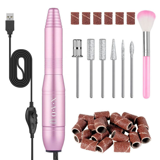 Picture of Portable Electric Nail Drill Machine, Professional 20000 RPM USB Manicure Pedicure Drills for Acrylic Nails Gel Polishing Shape Tools