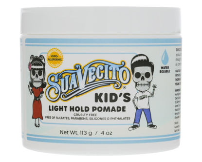 Picture of Suavecito Kid's Pomade Calming Chamomile Scent Light Hold 4 oz. - Water Based Flake Free Hair Gel - Dermatologist-Tested, Hypoallergenic Formula - Free of Sulfates, Parabens, and Phthalates