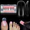 Picture of NOVO OVO 300 Pcs Toe Dual Nail Forms for Poly Gel Toenail Extension, Reusable Full Cover Molds for French Tip Acrylic Toenails, Nail Art Design Molds for Pedicure, for Salon & DIY at Home 15 sizes