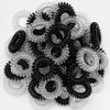 Picture of TailaiMei 60 Pcs Spiral Hair Ties, Bulk No Crease Coil Hair Ties, Phone Cord Hair Ties for Thick Hair - Women Ponytail Holder Elastics(Black&Transparent)