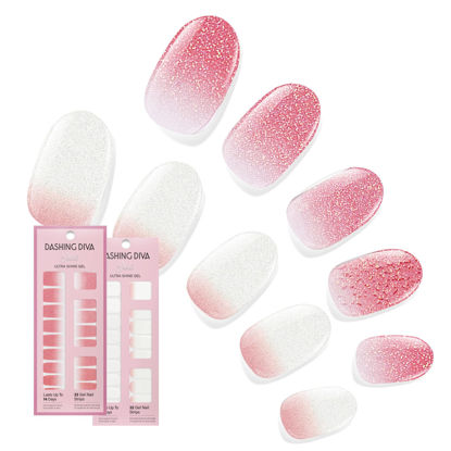 Picture of Dashing Diva Gloss Nail Strips Bundle - The Classic Ombre Collection | Smitten at Sundown & Mini Skirt | UV Free, Chip Resistant, Long Lasting Gel Stickers