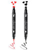 Picture of Go Ho 2 PCS Waterproof Liquid Eyeliner Stamps,Double-side Black&Red Smudge-proof Eye Liner,Heart Stamp Eyeliner for Harley Costume Makeup,Long-lasting Love Tattoo Tools for Valentines Day