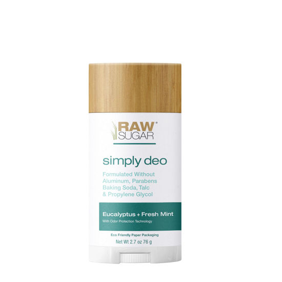 Picture of Raw Sugar Aluminum Free Deodorant Stick, Simply Deo (Pack of 1) Whole Body Deodorant for Women & Men, Clean Formulated without Baking Soda, Talc & Parabens, Eucalyptus + Fresh Mint